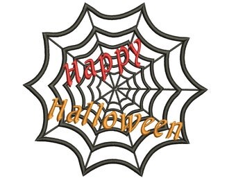 Happy Halloween Embroidery Designs Machine Sayings Patterns - Embroidery Downloads - Holiday Embroidery Designs - 3 Sizes - Instant Download