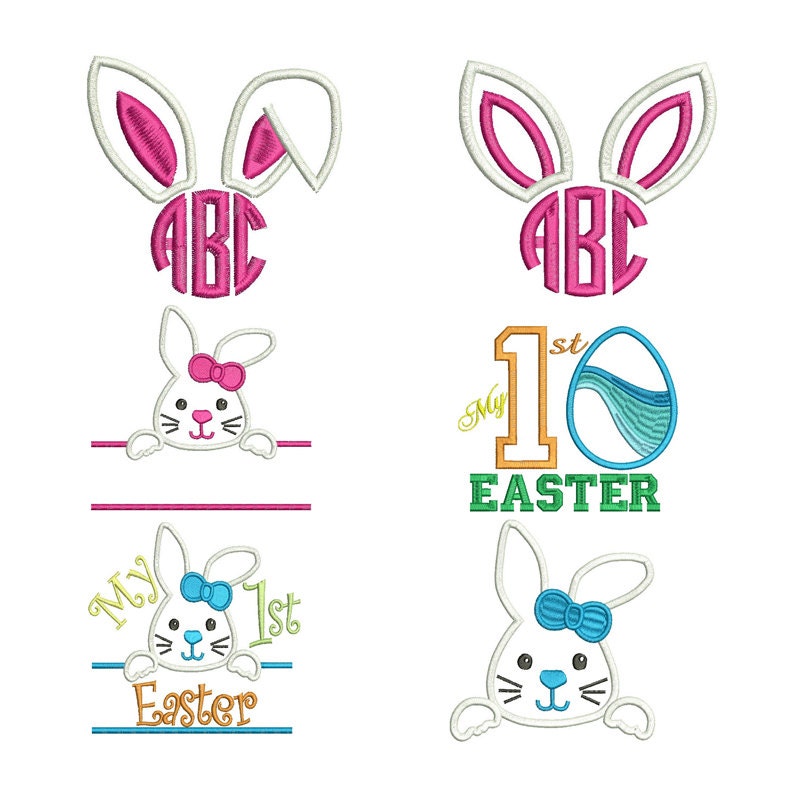 Easter Applique Designs Bunny Rabbit Machine Embroidery