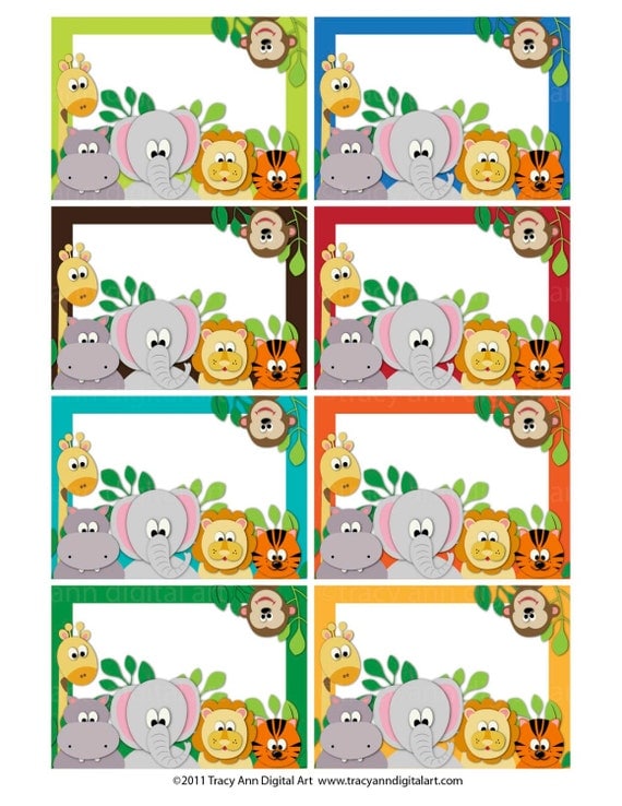 Items similar to Jungle Animal Zoo Printable Labels or Buffet Cards
