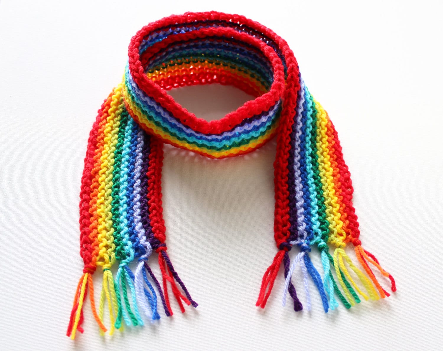 Red Rainbow Pixie Scarf Rainbow Children's Scarf