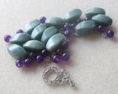 Jasper Jade Green Purple Silver Pewter Bracelet Bead Kits DIY Jewelry Kit Craft Supplies ON SALE!