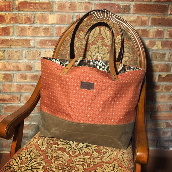 Canvas and Tapestry Tote Bag IN STOCK market bag by PorteenGear