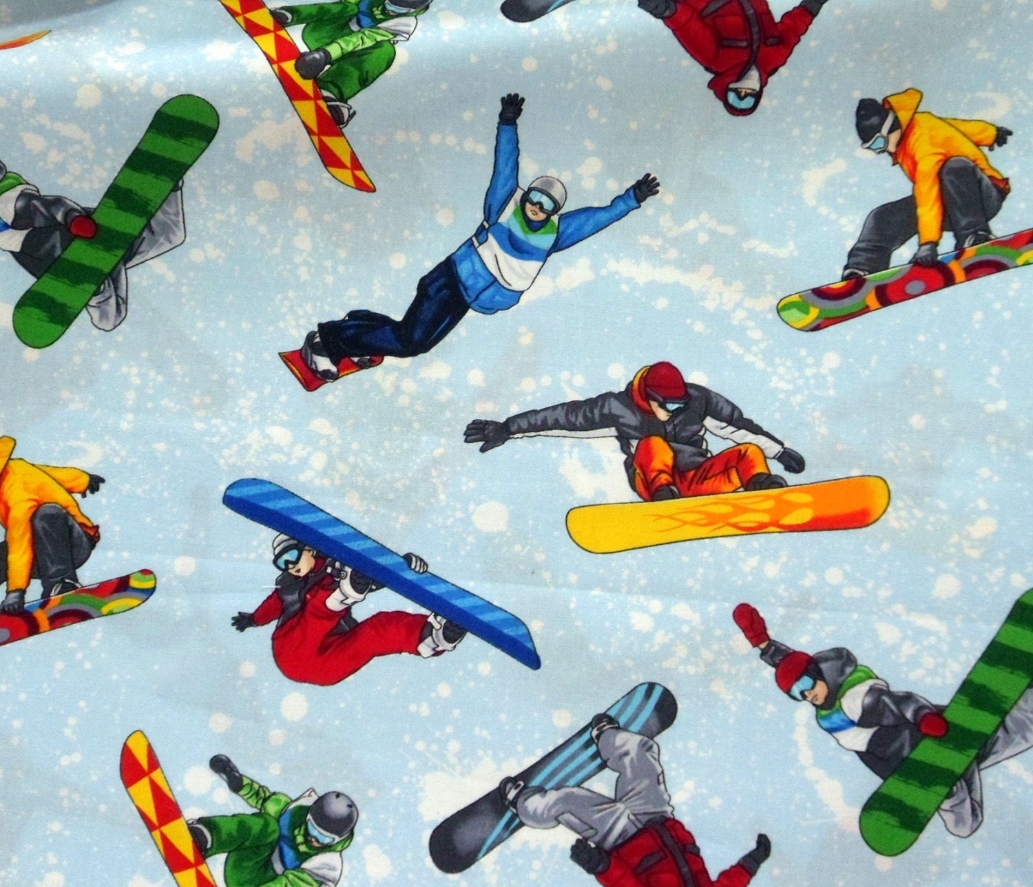Snowboarding Fabric Timeless Treasures Cotton