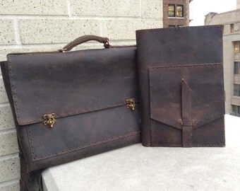 Brown leather briefcase, Leather computer bag, Mens briefcase bag, Computer bags for men, Handmade leather briefcase, Custom made bags