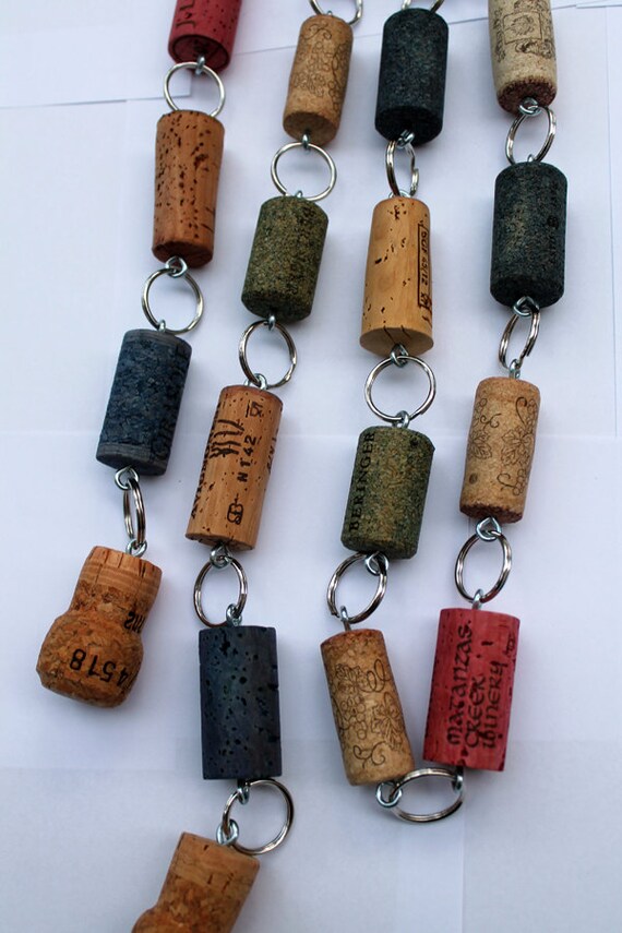 Wine Cork Garland multi-colored wine corks cork garland