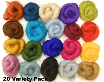 Felting Wools - Merino Wool Tops - 20 colours