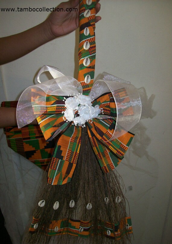 Kente African American wedding broom/ African bridal/ African