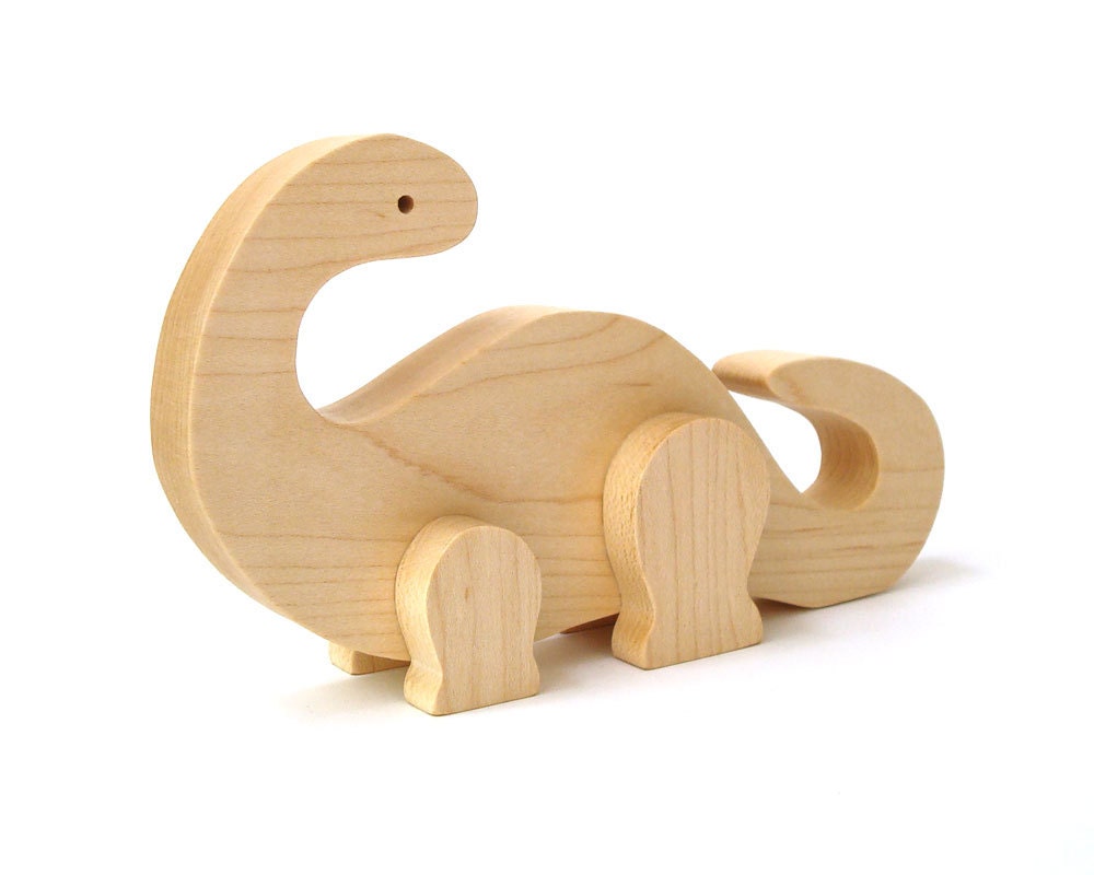 Simple Wood Toy Dinosaur Apatosaurus Wooden Waldorf