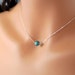 Single Freshwater Pearl Necklace, Teal Blue, Pearl Choker, Genuine Freshwater, Simple Sterling Silver Jewelry, Free Shipping