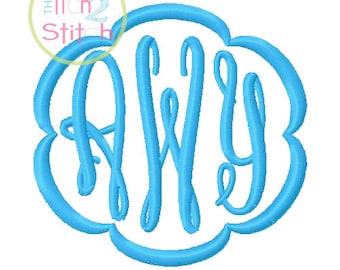 Fancy Oval Monogram Font and Frames for machine embroidery in size 2", 2.5" and 3" INSTANT DOWNLOAD now available