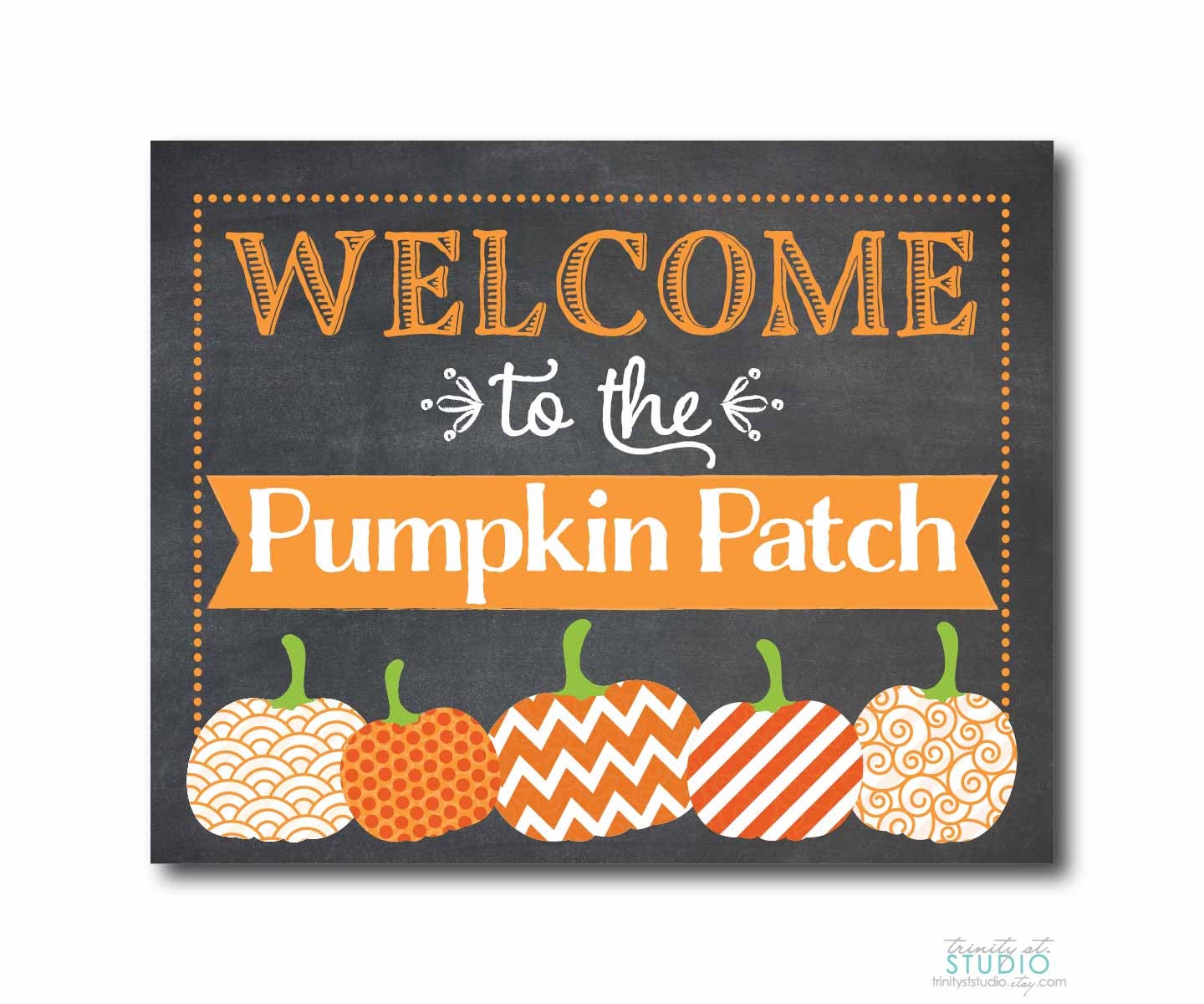 Pumpkin Patch Welcome Sign Chalkboard Style by TrinityStStudio