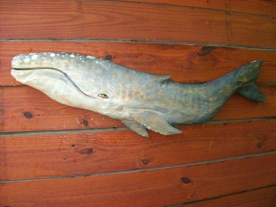 Gray Whale 50 chainsaw wood carving realistic by oceanarts10