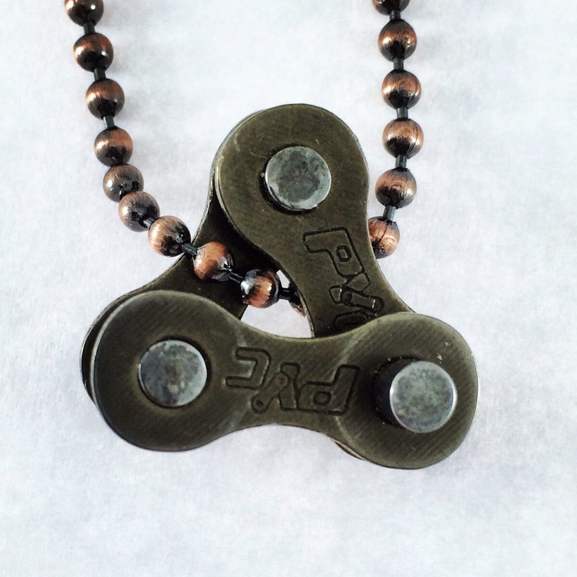 bike jewelry recycled metal pendant Bicycle chain necklace