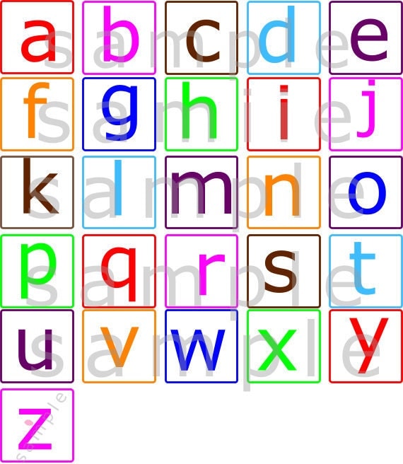 Items similar to Lowercase Alphabet Letters Wall Decal - Nursery Wall ...