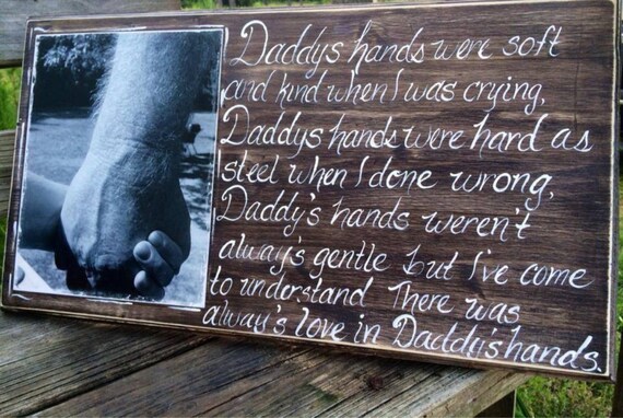 Items similar to Daddys hands lyrics with picture of your choice. on Etsy
