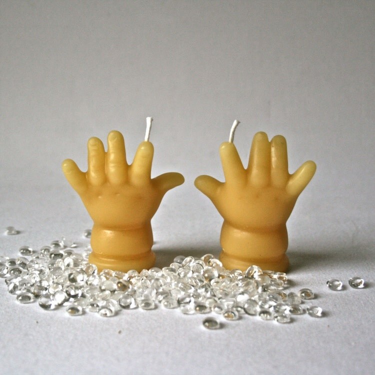 Organic Beeswax Pair of Hands Candles for by ReminiscencePapers
