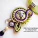 Soutache necklace Bead Embroidery Necklace green purple Bead Embroidered Swarovski - Made to order