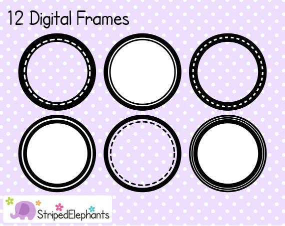 Circle Digital Frame Collection 1 Clip Art Frames Instant