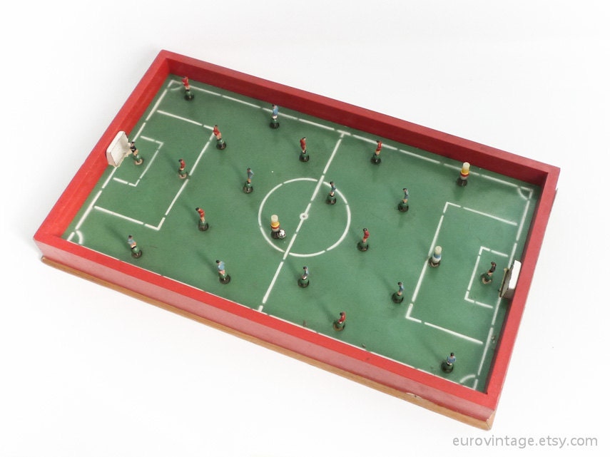 Vintage BIG Table Soccer Board Game Wooden 60s Rare