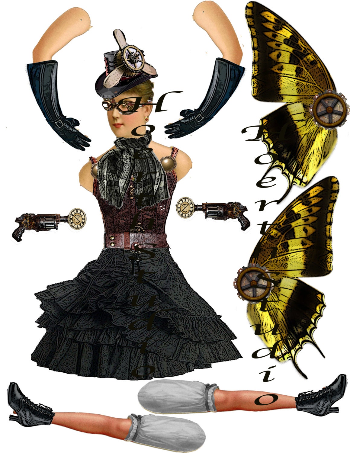 steampunk paper dolls