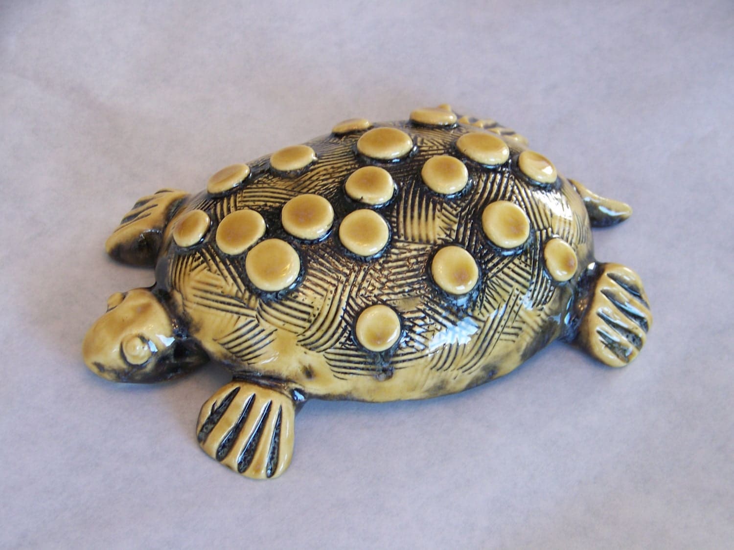 Art Pottery Handmade Sculptural Ceramic Turtle Art Object