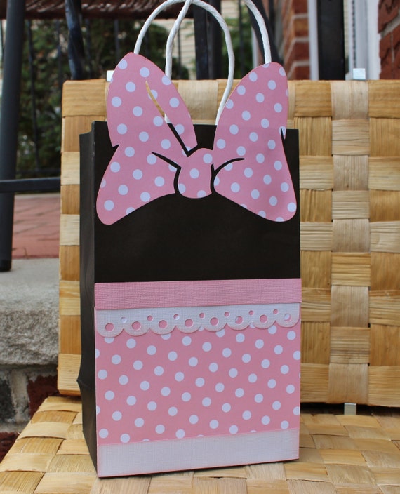 Minnie Mouse Goodie Bag Candy Favor Bag Set Of 10 by Paperlette