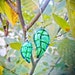 Hand Etched Green Leaf Earrings