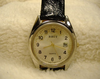 Vintage 1980s Brut Calendar Quartz Watch