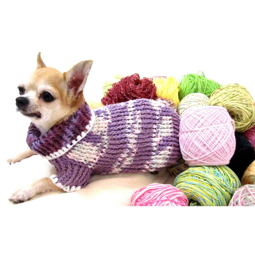 Warm Teacup Chihuahua Sweater Knit XXS Dog Clothing by myknitt