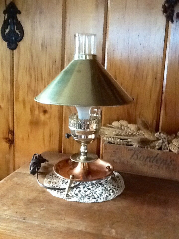 Antique Lamp Copper & Brass Electric Table Light Home Decor Lighting