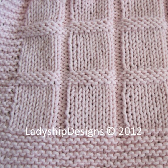 Baby Blanket Knitting Pattern, PDF Knitting Pattern - Baby Blocks Blanket/thr...