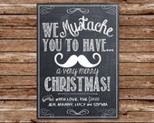DIY Printable Mustache Chalkboard Funny Christmas Holiday Card Il_170x135