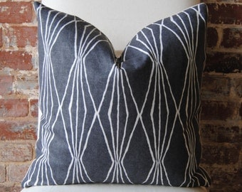 Handcut Shapes - Charcoal- Pillow Cover - 20 in square - Designer Pillow - Decorative Pillow
