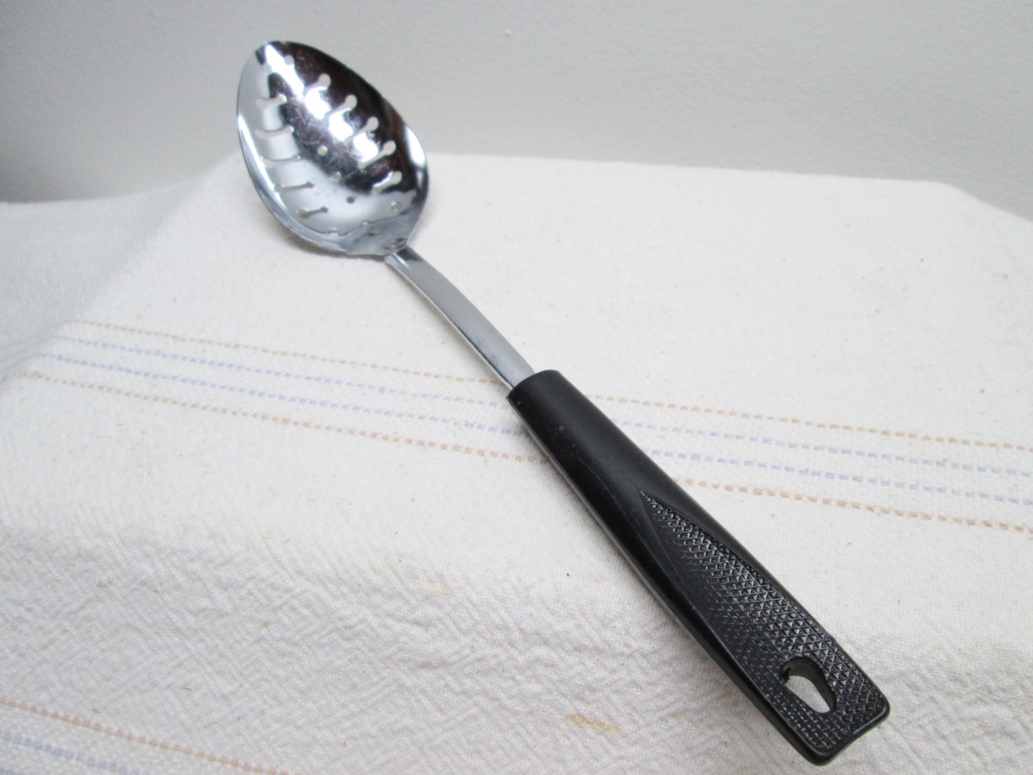 Large Ekco kitchen serving spoon Black handle by HeyJunkman