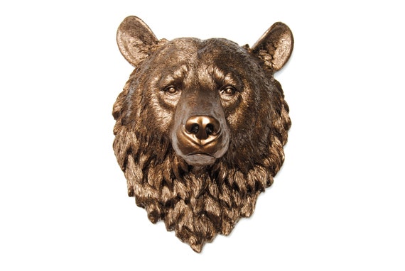 taxidermy bear head mount