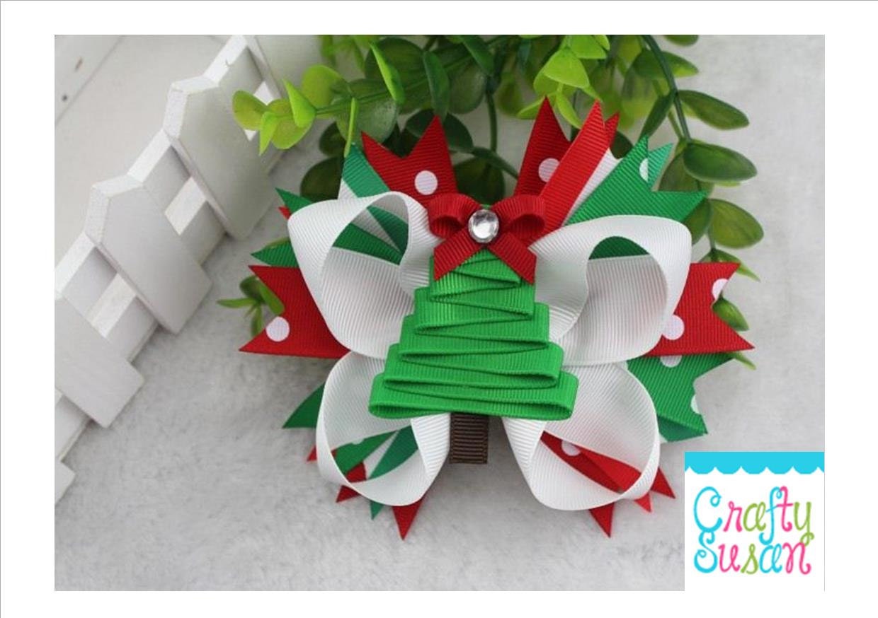 christmas tree boutique hair bow by craftysusangifts on etsy christmas tree boutique hair bow by craftysusangifts on etsy