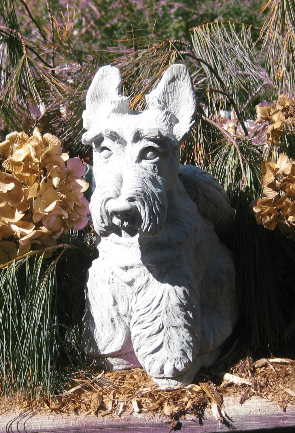 Concrete SCOTTISH TERRIER ANGEL dog Statue