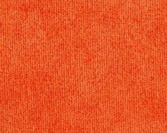Soft and Durable Chenille Fabric for Upholstery- Drapery and Bedding - Resembles Crushed Velvet - Color: Tangerine - 1 yard