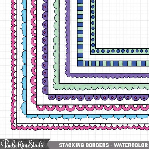 Download Watercolor Border Clipart Frames Doodle Borders Clip Art
