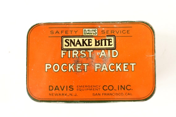 Vintage / Antique Snake Bite Kit Complete in Original Tin