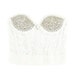 SALE - Vintage White Lace Studded Corset Bra Top / 34A