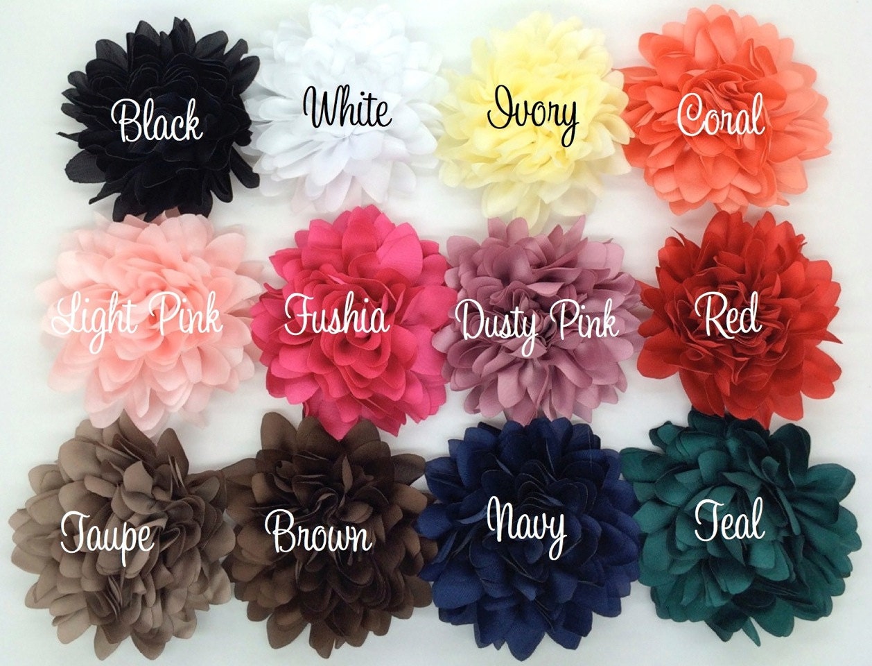 Silk Fabric flower 4'' large fabric flower YOU PICK