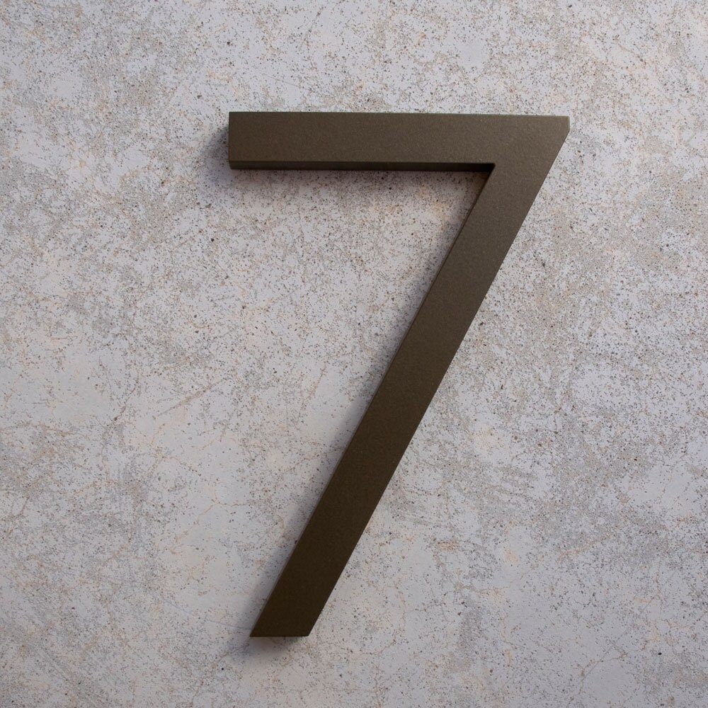 Modern House Number Aluminum Modern Font Number SEVEN 7 in