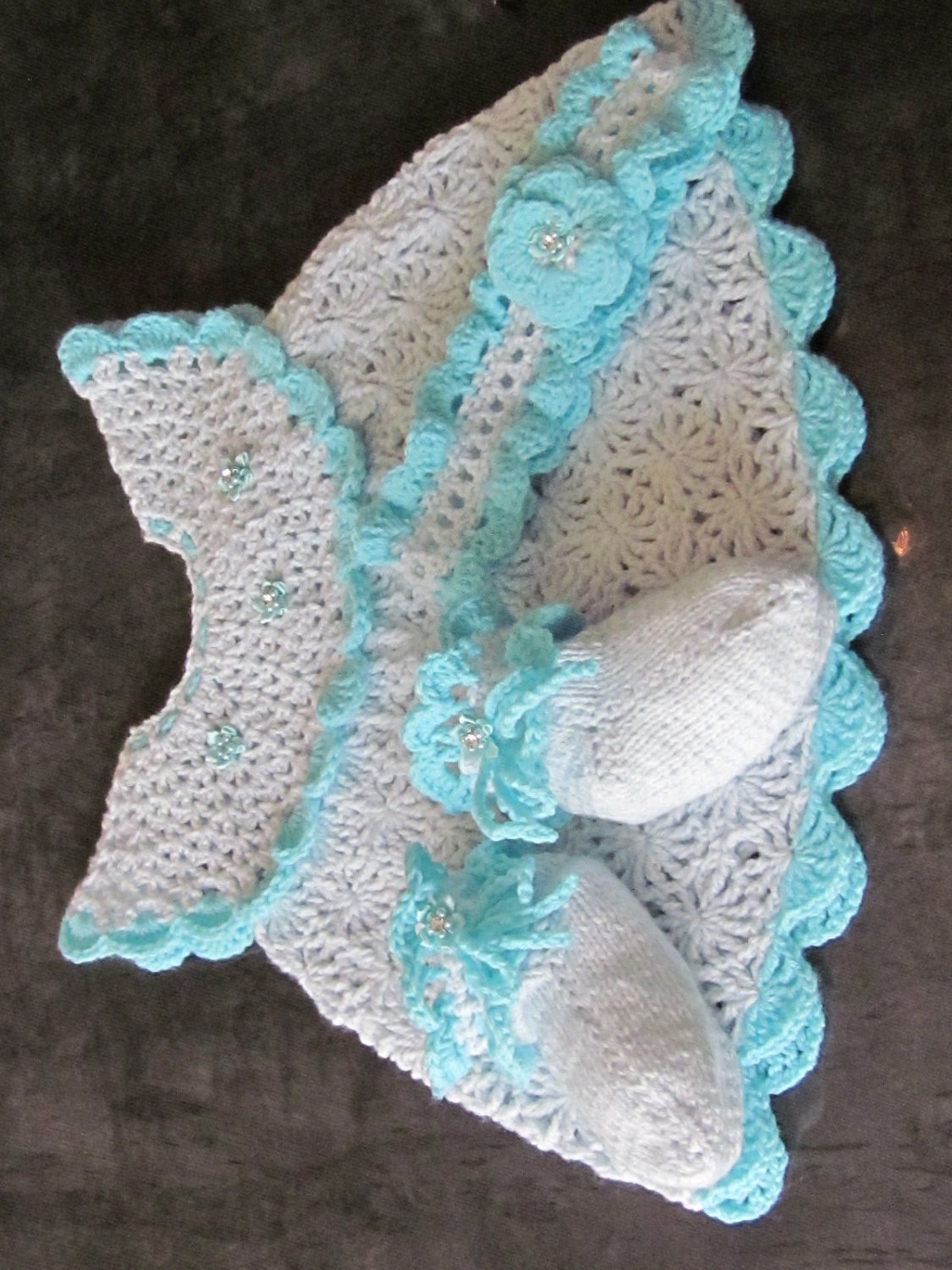 Custom order Handmade Baby Crochet Dress Knitting Socks and
