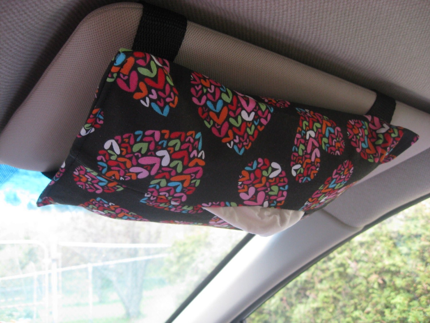Car Visor Tissue Holder Hearts Ready to ship