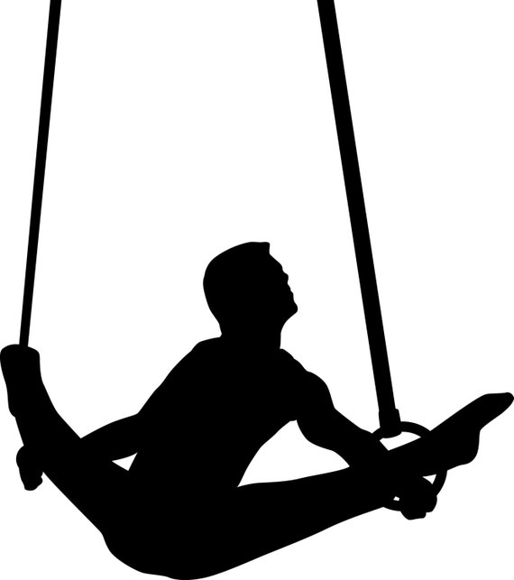 Male Gymnast Silhouette die cut Vinyl decal sticker. You Pick