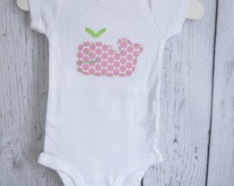 Pink Polka Dot Whale Bodysuit