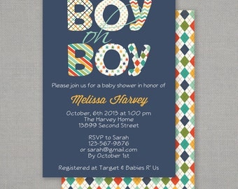 Boy Oh Boy Baby Shower Invitation
