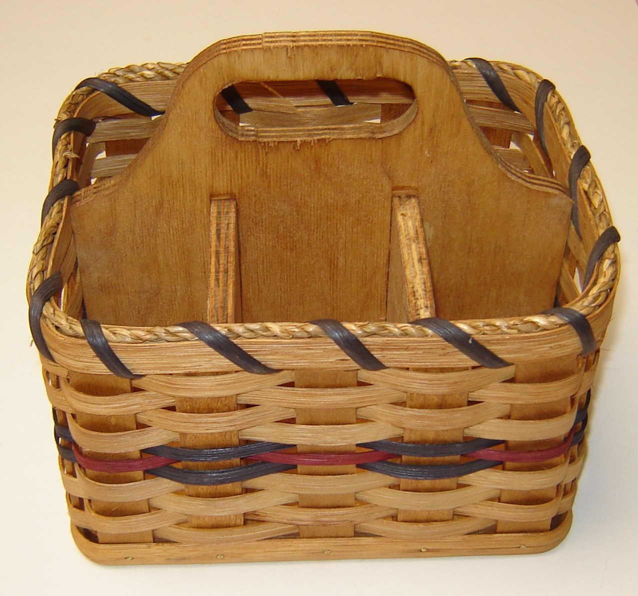 Reduced AMISH BASKET Silverware HandWoven Wood Basket