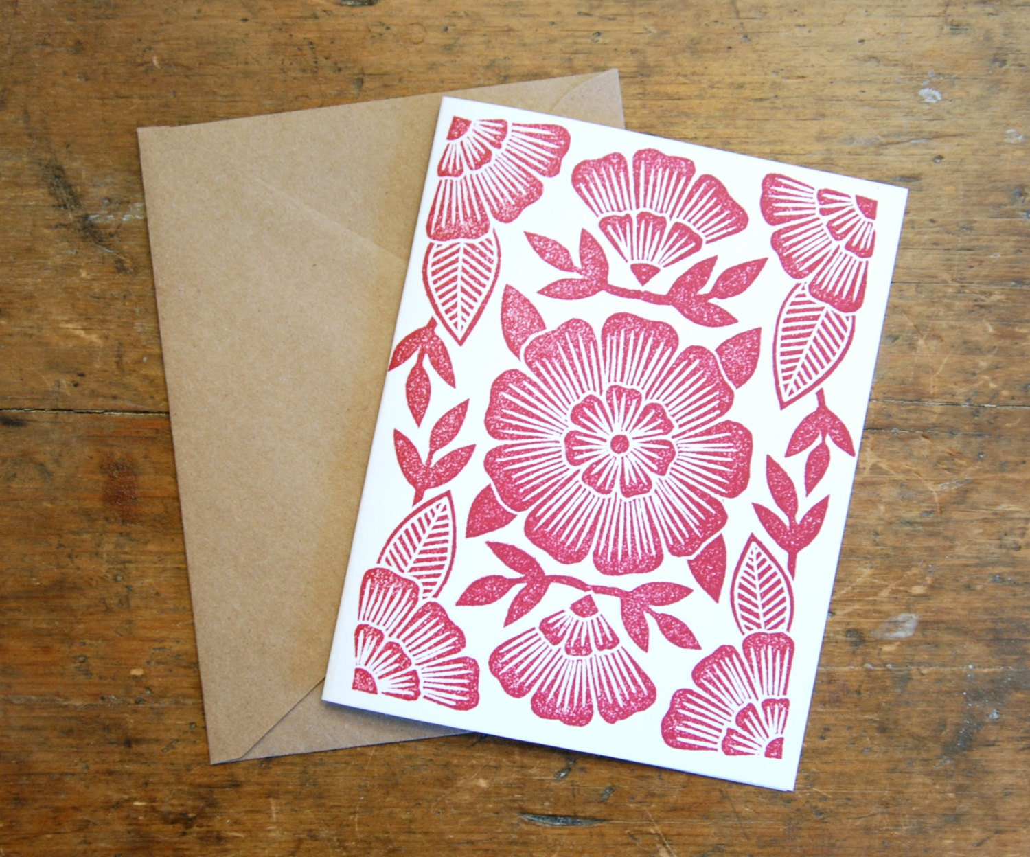 Set of Six Block Printed Cards